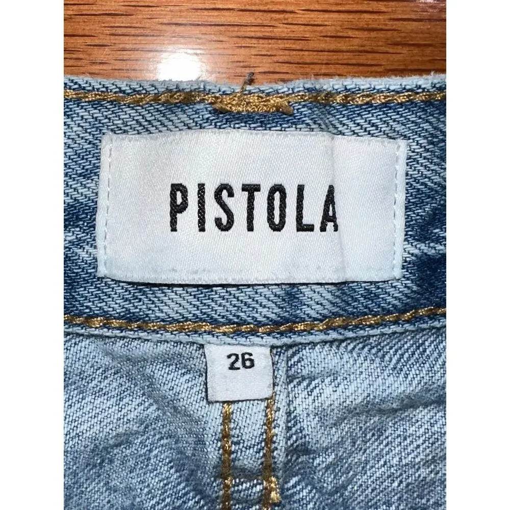 Pistola Denim Nova Cut-Off Distressed Cotton Light Wash Jean Shorts Size 26